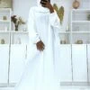 Abaya Blanche Avec Voile Intégré Pas Chère Couleur Vitaminée