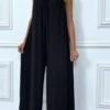 Combinaison Noire Oversize à Bretelle