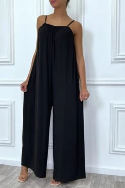 Combinaison Noire Oversize Ă Bretelle
