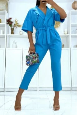 Combinaison Pantalon Blazer Bleu Over Size