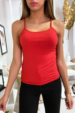 Débardeur Rouge, Top Basic.