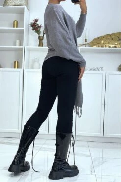 Gilet Gris Cache Coeur Ă Col Bardot