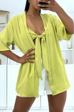 Gilet Pistache 2 En 1 Avec Bandeau à Noeud Intégré