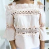 Haut Blouse Rose à Crochets