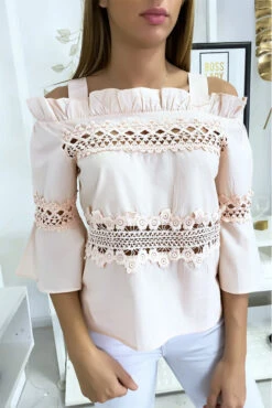 Haut Blouse Rose Ă Crochets
