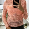 Haut En Dentelle Rose Avec Plumes à L'avant