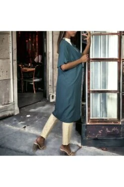 Kimono Vert Manches Courtes