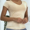 T-shirt Beige Simple Pas Chère