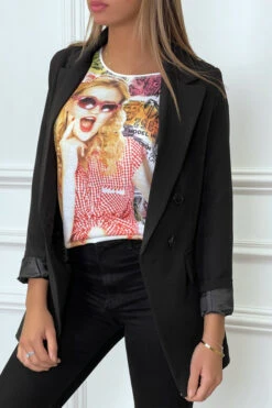 T-shirt Blanc Ă Motif Femme Vichy Et Strass