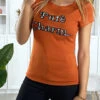 T-shirt Cognac Avec écriture Brodé Pure Charme