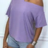 Tee-shirt Lila Avec Epaule Denudé