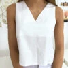 Top Blanc Dos Nu Avec Noeud