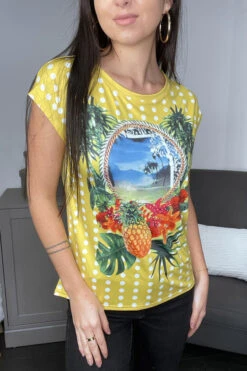 Top Jaune à Motif Estival